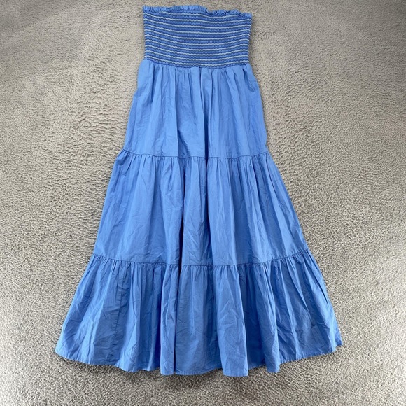 American Eagle Outfitters Dresses & Skirts - American Eagle Outfitters Maxi Sundress Womens M Blue Smocked Strapless Tiered